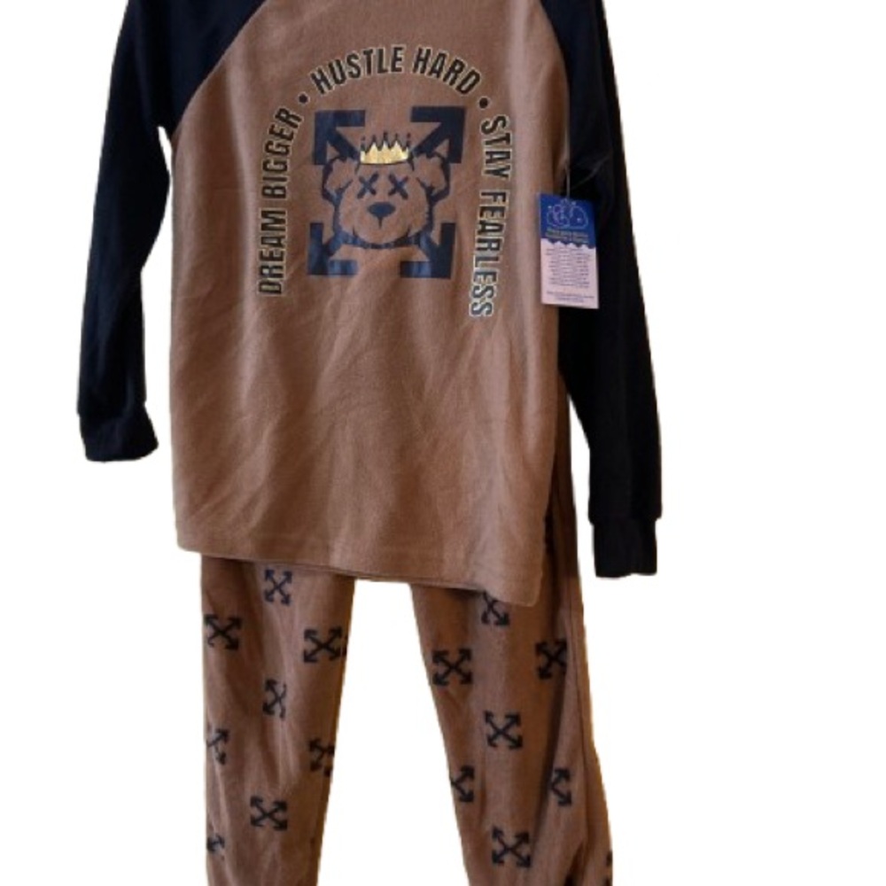 Dream Bigger Kids Pajama Set - Black and Brown